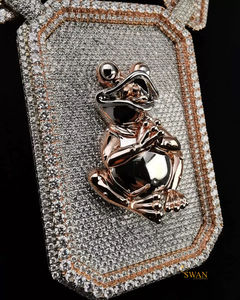 จี้เพชรโมอิสทรงกลมแวววาว10K ประดับเพชรหน้าอกลงจี้ฮิปฮอป - Product Image 4