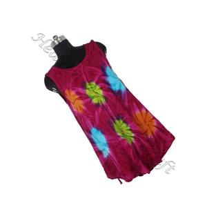Indio hermoso Tie Dye impreso rayón tela étnica hecha a mano rayón tela vestido atractivo Tie Dye largo abierto Maxi vestido mujeres - Product Image 5