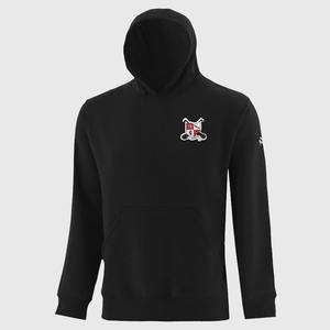 Sudadera con capucha de invierno de algodón 100% cómoda unisex, estampado digital de patrón sólido, logotipo frontal con capucha para hombre, servicio OEM disponible negro - Product Image 1