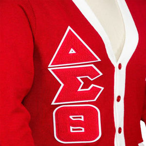 Sorority เสื้อผ้าฝ้าย100% ปักด้านหน้าเสื้อสวมหัวสีน้ำเงินเข้มของวิทยาลัยกระโปรงกรีก - Product Image 3