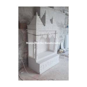 Haut de gamme pierre pur marbre blanc incrustation Temple Total fabriqué à la main marbre produit décoration de la maison cadeau Collection Mable Temple - Product Image 5