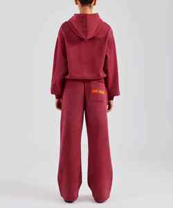 Ensemble de survêtement pour femme, logo personnalisé, hiver, confortable, lavage à l'acide, uni, surdimensionné, respirant, manches longues, sweat-shirt épais - Product Image 2