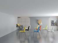 Chaise de bureau ergonomique OMNI avec accoudoirs rembourrés, chaise à accoudoirs relevables, chaise à coussin extra épais pour événements et réunions