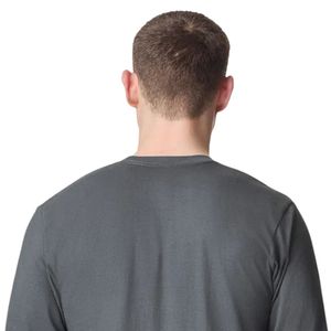 Camiseta informal de manga larga para hombre, de algodón suave, cuello redondo, color sólido, ajuste cómodo, estilo urbano. - Product Image 5
