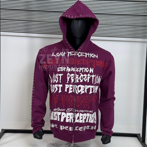 Sweat-shirts personnalisés pour hommes, brodés et imprimés, design tendance avec patchwork en strass, streetwear, pull en coton, haute qualité, imperméable, OEM - Product Image 2