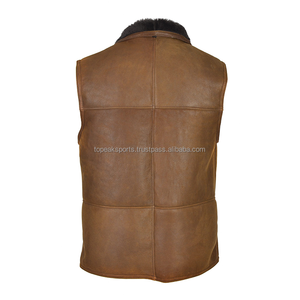 Chaleco de Cuero de Oveja Marrón Hecho a Medida, Tendencia OEM 2026, para Hombre, 100% Alta Calidad, Precio al por Mayor, Ropa de Invierno, Chalecos de Moda - Product Image 2