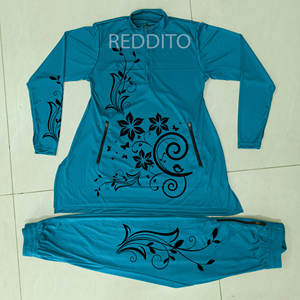 Dernier modèle de maillot de bain marron pour femmes musulmanes personnalisées Ensemble deux pièces Abaya à col haut Maillot de bain musulman Grandes Tailles pour filles - Product Image 1