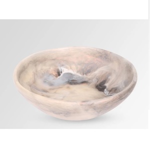 Ensaladera de resina hecha a mano con textura de mármol Aqua Swirl decoración del hogar para Hotel restaurante Bar y uso en fiestas - Product Image 2