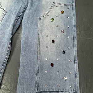 Pantalones Vaqueros de Mezclilla para Hombre, Diseño Personalizado de Alta Calidad, Estilo Urbano, 100% Algodón, Remaches, Lavado Vintage - Product Image 2