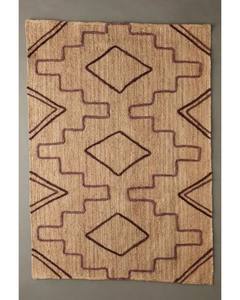 Alfombra de Yute Natural Tejida a Mano con Patrón Geométrico, Alfombra de Piso Bohemia Ecológica para Sala de Estar, Dormitorio, Decoración del Hogar - Product Image 1