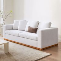 Modernes Zweisitzer-Sofa Weißer Stoff Massivholzrahmen Luxuriöse Modulare Möbel für Villa Wohnzimmer Hotel Apartment
