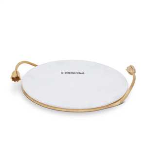 Customised Modern <b>White</b> Marble Gold Silver Tray <b>Large</b> Rectangle Wood Cheese <b>Board</b> Knife for Christmas Eid Ramadan Decorative - Product Image 4