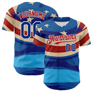 Vente en gros personnalisé Polyester équipe USA jeunesse Vintage maille broderie pour hommes sublimation Baseball Jersey - Product Image 3