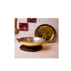 Marmite en laiton pur très vendue pour la friture profonde, ustensiles de cuisine, avantages pour la santé, accessoires de cuisine en laiton Kadai - Product Image 1