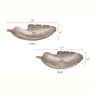 Juego de 2 cuencos de hojas plateadas para decoración del hogar, cuencos decorativos elegantes para servir galletas de frutas, cuenco de hojas hecho a mano para restaurantes - Product Image 3