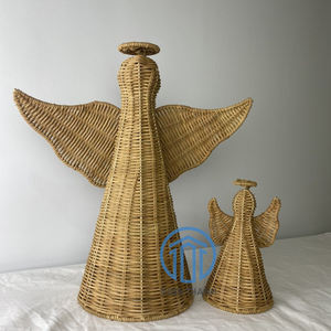 Figurine d'ange en rotin artisanal, décoration de Noël en osier tissé à la main, haute qualité, vente en gros d'usine OEM ODM - Product Image 4