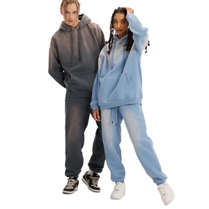 เสื้อสวมหัวผ้าฝ้าย100% รุ่นเฮฟวี่เวตซักเสื้อผ้าแนวสตรีทแบบสวมหัวมีฮู้ดสำหรับผู้ชายชุดวอร์มผ้าเดนิมพิมพ์ลายพัฟ - Product Image 5