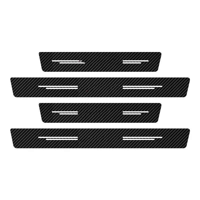 4 PCS DIY Carbon Fiber Car Sticker Protector Strip Auto Door Threshold Waterproof Decal For Volkswagen VW Polo