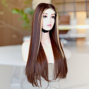 Perruques de cheveux pour femmes noires cheveux épais de haute qualité prix de gros os droit couleur personnalisée - Product Image 2