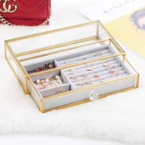 Nouvelle boîte à bijoux décorative en métal faite à la main de meilleure qualité avec verre antique pour la décoration de mariage - Product Image 4