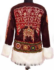 แจ็กเก็ตขนโบโฮวินเทจสำหรับผู้หญิงชุดยาวฤดูหนาวพร้อมกระดุมปัก - Product Image 2