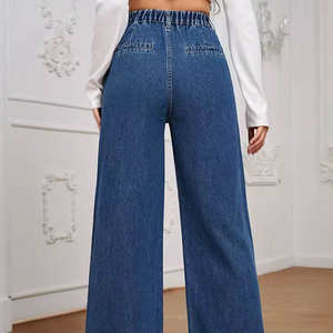 Pantalones Vaqueros de mujer de alta calidad al por mayor, pantalones vaqueros de mujer transpirables elásticos personalizados de estilo suelto informales personalizados, pantalones vaqueros de mujer OEM - Product Image 3