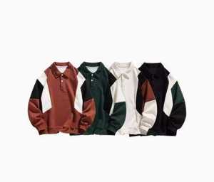 Sudadera Casual de Venta Directa de Fábrica con Logotipo Personalizado, 320GSM, Mezcla de Algodón, Cuello Polo Básico, Sudaderas para Hombre OEM - Product Image 6