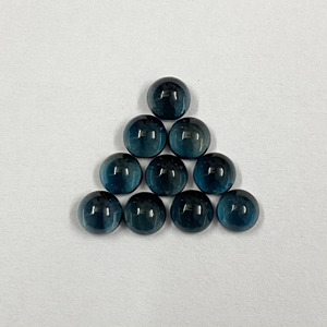Cabochons de forme ronde en topaze bleue de Londres naturelle de 2mm à 10mm Bijoux de mode en pierres précieuses véritables de fournisseur en gros en ligne - Product Image 3