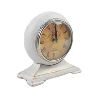 Horloge de table silencieuse à quartz analogique Art Déco en laiton nautique avec placage argent, décoration maritime vintage