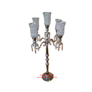 Candelabro de Metal Dorado Mate para Decoración de Bodas y Navidad, Hecho a Mano, de 5 Brazos, Forma Cuadrada, Ecológico, para Mesa o Suelo - Product Image 5
