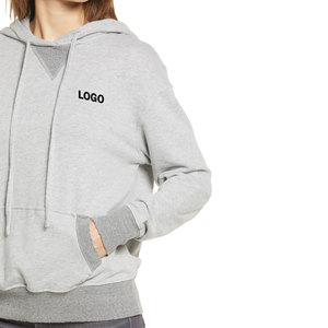 Prix direct usine pour les commandes en gros – Sweat à capuche pour femme avec logo OEM / Sweat à capuche de couleur unie pour usage promotionnel et commercial - Product Image 4