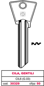 Chiave in Ottone Cil6 (g.Vad 0) Cila, Gentili - Product Image 1