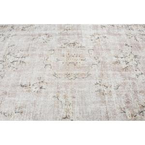 Tapis turc vintage en laine 66x10,1 pieds, design patchwork écologique, tapis oriental blanc avec envers en latex - Product Image 5