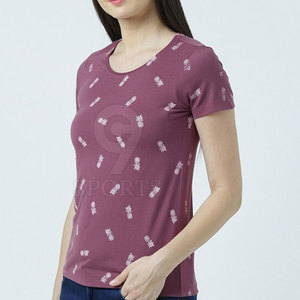 Camiseta estampada de cuello redondo de alta calidad para mujer, Material de algodón ecológico a la moda - Product Image 3