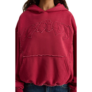 Sweat à capuche brodé pour femme, en molleton de coton épais, coupe oversize, respirant, séchage rapide, écologique, vente en gros, personnalisable - Product Image 4