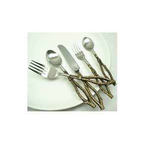 Ensemble de couverts design 4 pièces avec poignée en laiton Couverts en acier inoxydable brillant poli élégant et élégant - Product Image 6