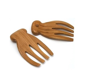 Fournitures en gros Ensemble de service à salade en bois d'acacia Design moderne Articles de cuisine pour la maison Ensemble de fourchettes à salade en bois Prix d'usine en gros - Product Image 5