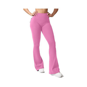 Mallas de yoga transpirables de cintura alta con bolsillo celular, mallas de entrenamiento sin costuras elásticas de 4 vías, mallas de yoga, cintura elástica - Product Image 3