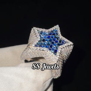 4,85 Ct Original Diamond Star Champion Hombres Religiosos Baguette Cut Pave Setting Rodio Plateado 925 Anillo de plata esterlina VVS1 - Product Image 4