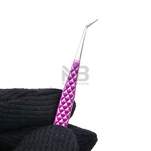 Puntas lisas recubiertas de Color a elección del cliente, pinzas de extensión de pestañas antimagnéticas de 10mm, acero inoxidable japonés personalizado - Product Image 5
