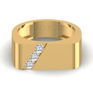 แหวนเพชรผู้ชายสามเม็ดสีเงินสเตอร์ลิง925แหวนผู้ชาย VVS Moissanite Diamond Design ยอดนิยม - Product Image 3