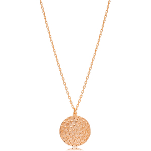 Collier à breloques texturées, Design rond Chic, pendentif, vente en gros, bijoux turcs en argent Sterling 925 - Product Image 6