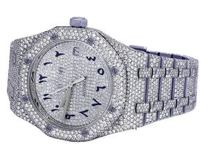 Famous Style VVS Moissanite Diamond Sterling <b>Silver</b> Arabic Dial Iced Out Mechanical Automatic Wrist <b>Watch</b> Hip Hop <b>Men's</b> Fashion - Product Image 3