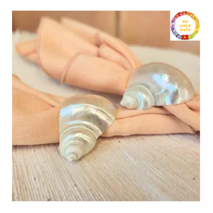 Anneaux de serviette coquillage faits à la main décor de table de plage côtière fournitures de fête de mariage du Vietnam - Product Image 2