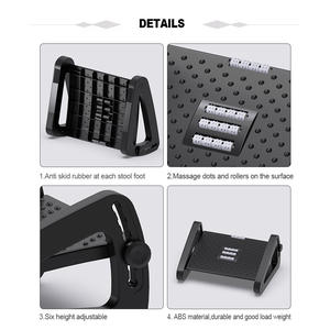 Repose-pieds ergonomique à hauteur réglable, réduit la fatigue des pieds et améliore la posture, augmente le confort pour l'utilisation d'ordinateurs de bureau, couleur rouge - Product Image 4