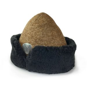 Traditional Top Quality Felt Ottoman Kayi Tribe Ertugrul Dirilis Wool <b>Hat</b> / Bork With a Metal IYI Motif - Product Image 4