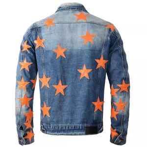 แจ็คเก็ตยีนส์ลำลองแขนยาวพิมพ์โลโก้ตามสั่ง น้ำหนักเบา สำหรับฤดูใบไม้ร่วง คุณภาพสูง ทรงหลวม สไตล์ดิสเทรส เป็นมิตรกับสิ่งแวดล้อม - Product Image 6