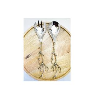 Cuchara y tenedor para ensalada Spork de acero al por mayor, cucharas de postre de mango largo, pieza de diseño para ensalada - Product Image 2