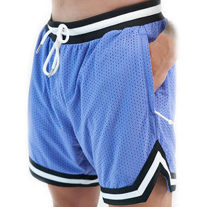 2024 hommes décontracté haute rue maille basket-ball Shorts multicolore personnalisé Sublimation impression broderie Logo dentelle poches solide genou - Product Image 4