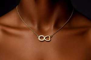 Collar Elegante con Colgante de Corazón Infinito en Plata de Ley 925, Chapado en Oro Vermeil de 9K y Rodio, con Circonitas, Símbolo de Amor - Product Image 2